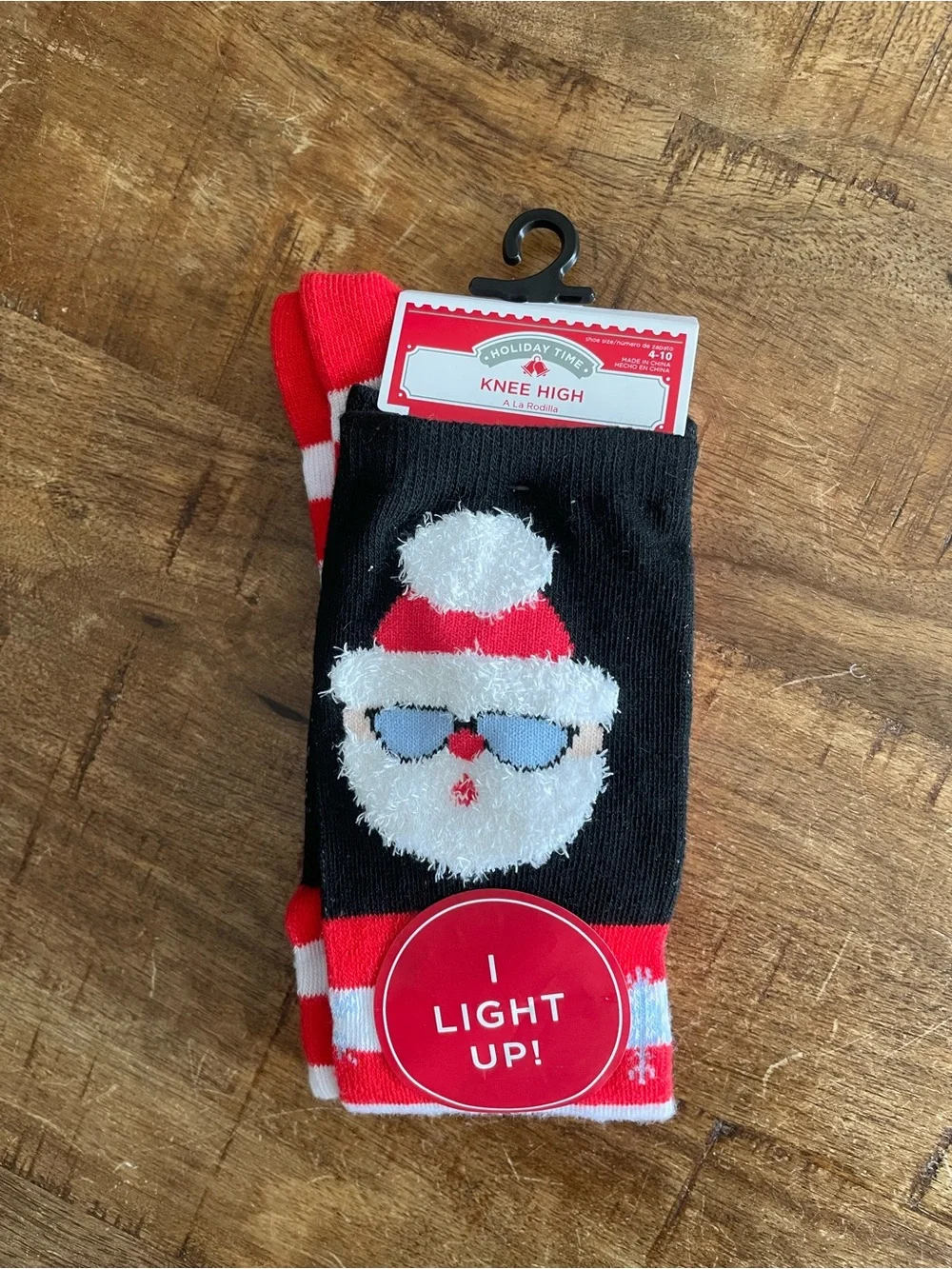 Holiday Time Light-Up Santa Knee High Slipper Socks | Cozy Christmas Socks 🎄✨